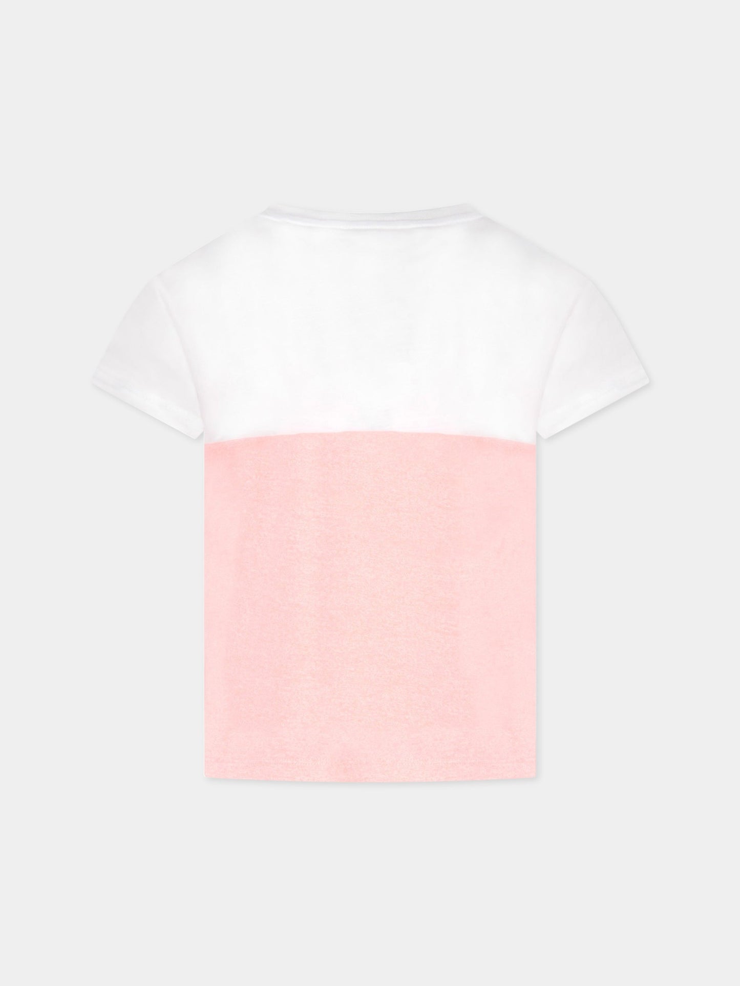 T-shirt bianca e rosa per bambina con tigre,Kenzo Kids,KQ10218 34