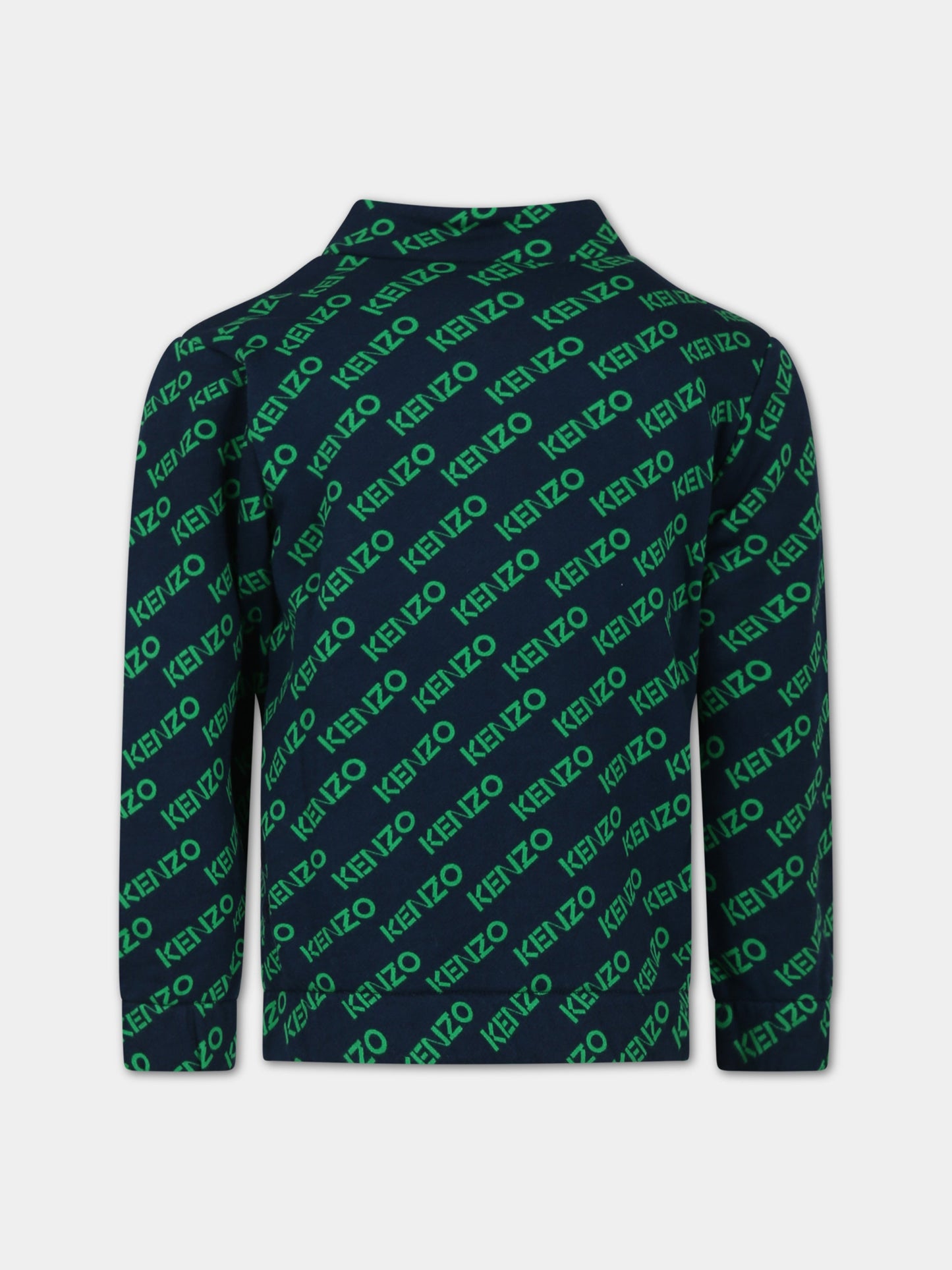 Felpa blu per bambino con logo,Kenzo Kids,K25820 84A