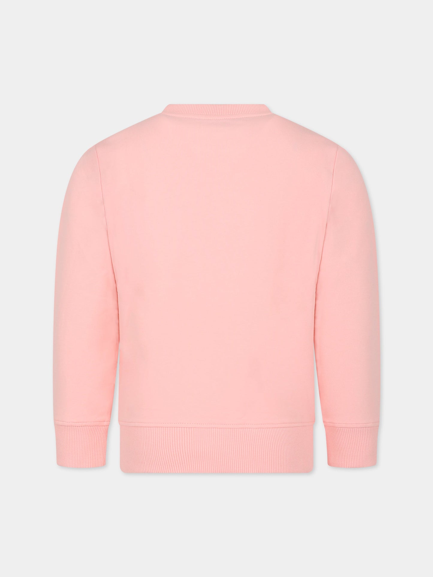 Felpa rosa per bambini con Teddy Bear e logo,Moschino Kids,HRF05R LDA00 50209