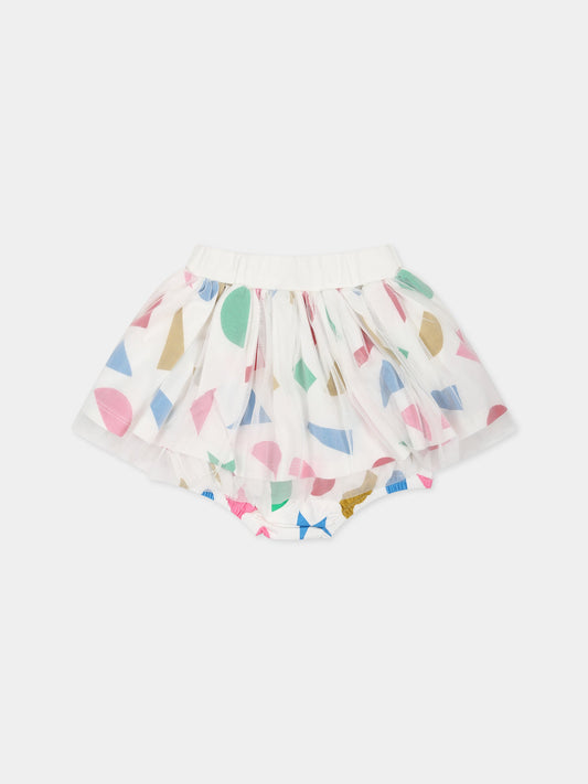 Gonna avorio per neonata con forme geometriche e stelle
