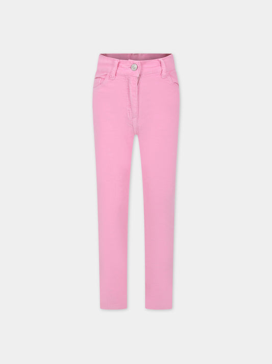 Pantaloni rosa per bambina con occhiolino e stella