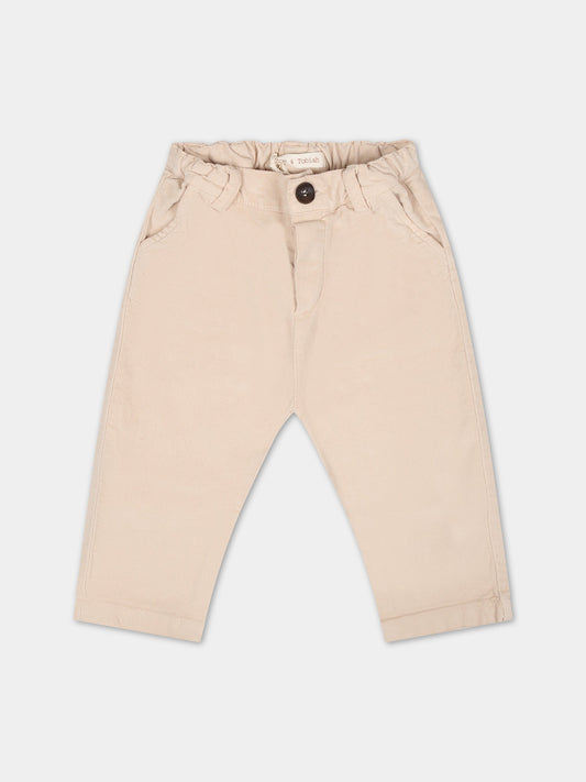 Pantaloni avorio per neonato