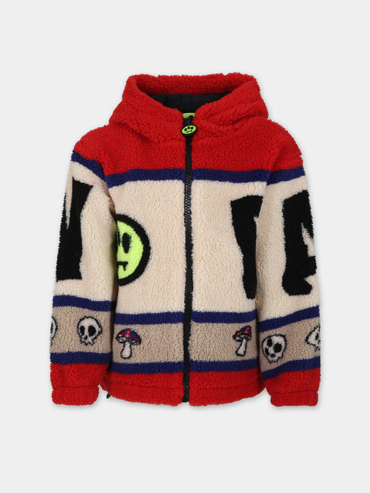Giacca rossa per bambini con smile e logo