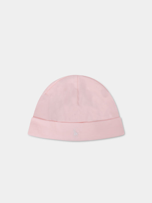 Cappello rosa con logo,Ralph Lauren Kids,552454002