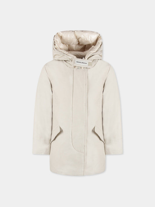 Piumino giacchio Arctic Parka per bambina con logo nero,Woolrich Kids,WKCPS2117 UT0641 WHG