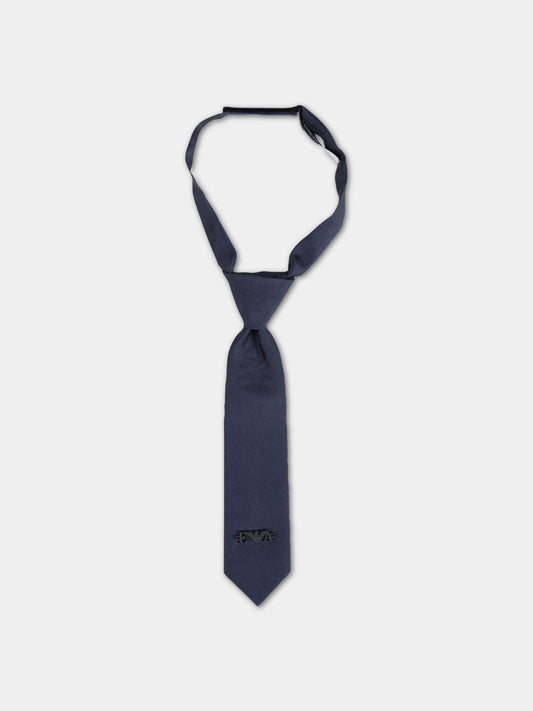 Cravatta blu per neonato con logo,Armani Junior,409312 0A915 00535