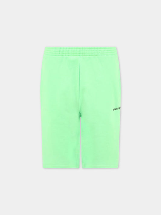 Short verde per bambini con logo,Balenciaga,621789 TJVM2 4162