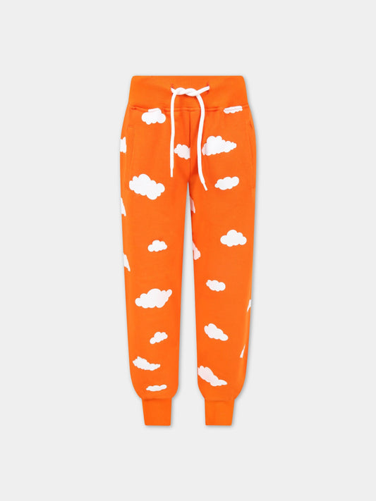 Pantalone arancione per bambini con nuvole,Rainbow Clouds,029517 030