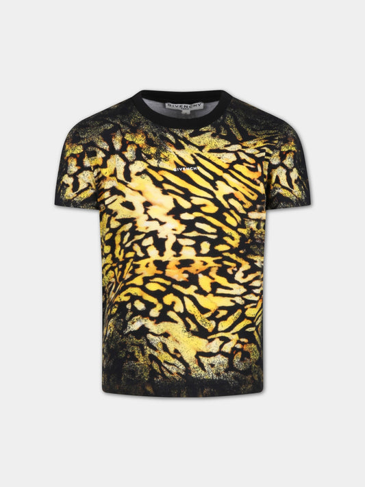 T-shirt nera per bambini con logo,Givenchy Kids,H25296 09B