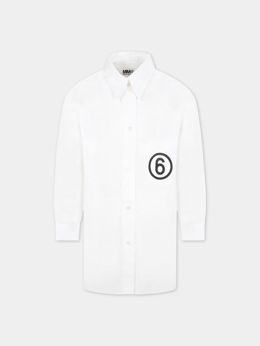 Camicia bianca per bambini con logo,Mm6 Maison Margiela,M60049 MM014 M6100