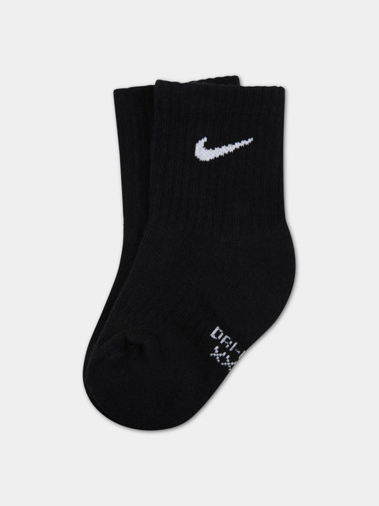 Calze nere per bambini con logo bianco,Nike,RN0013-023