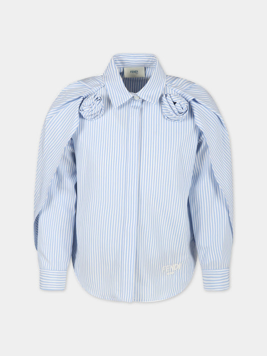 Camicia multicolor per bambina con logo,Fendi Kids,JFC085 AG37 F11H1