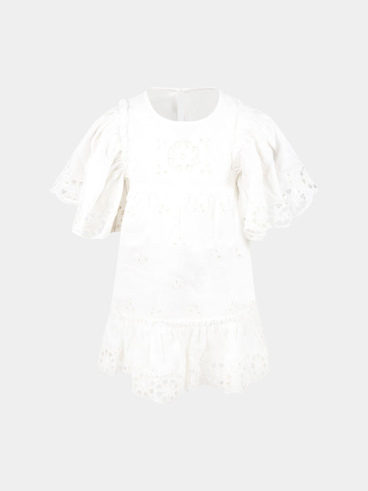 Vestito bianco per bambina,Stella Mccartney Kids,8Q1BQ1 Z0194 100