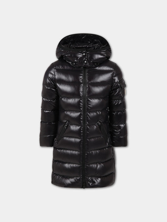 Piumino Moka nero per bambina con patch,Moncler Kids,954 1C50110 68950 999