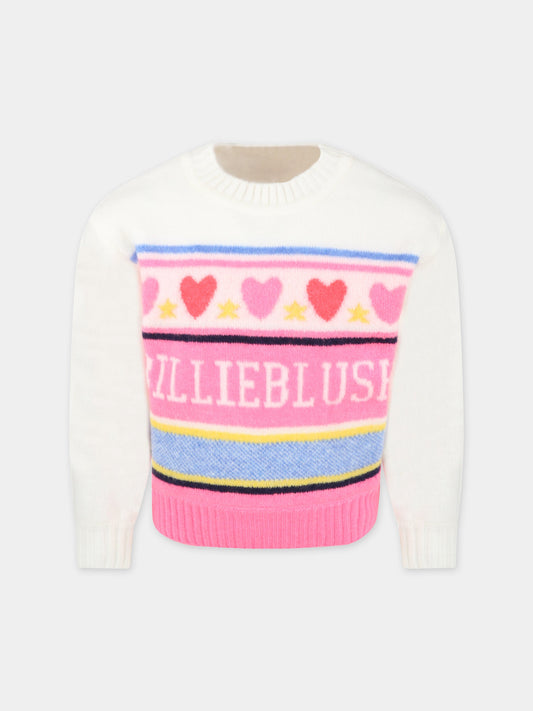Maglione multicolor per bambina con logo,Billieblush,U15A24 121