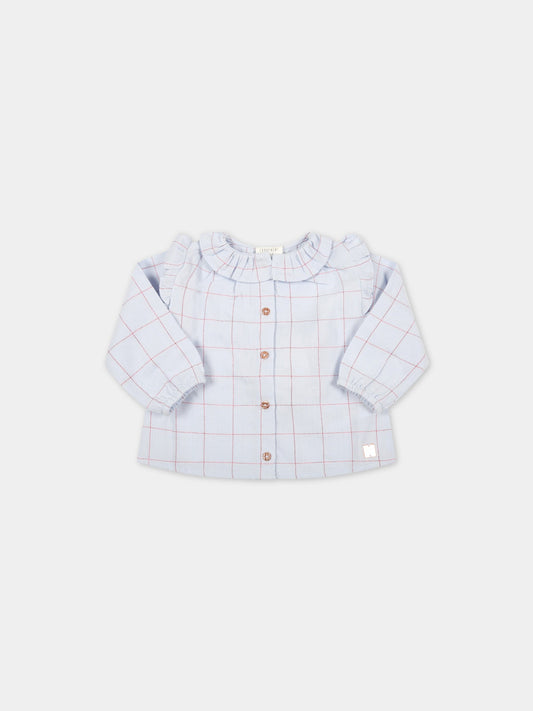 Camicia celeste per neonata con logo,Carrement Beau,Y05183 78K