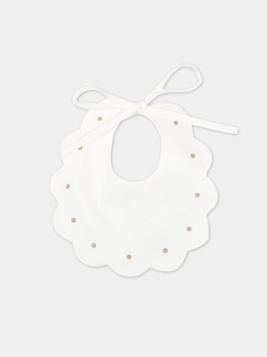 Bavaglino bianco per neonati,Little Bear,1028 LATTE/TORTORA