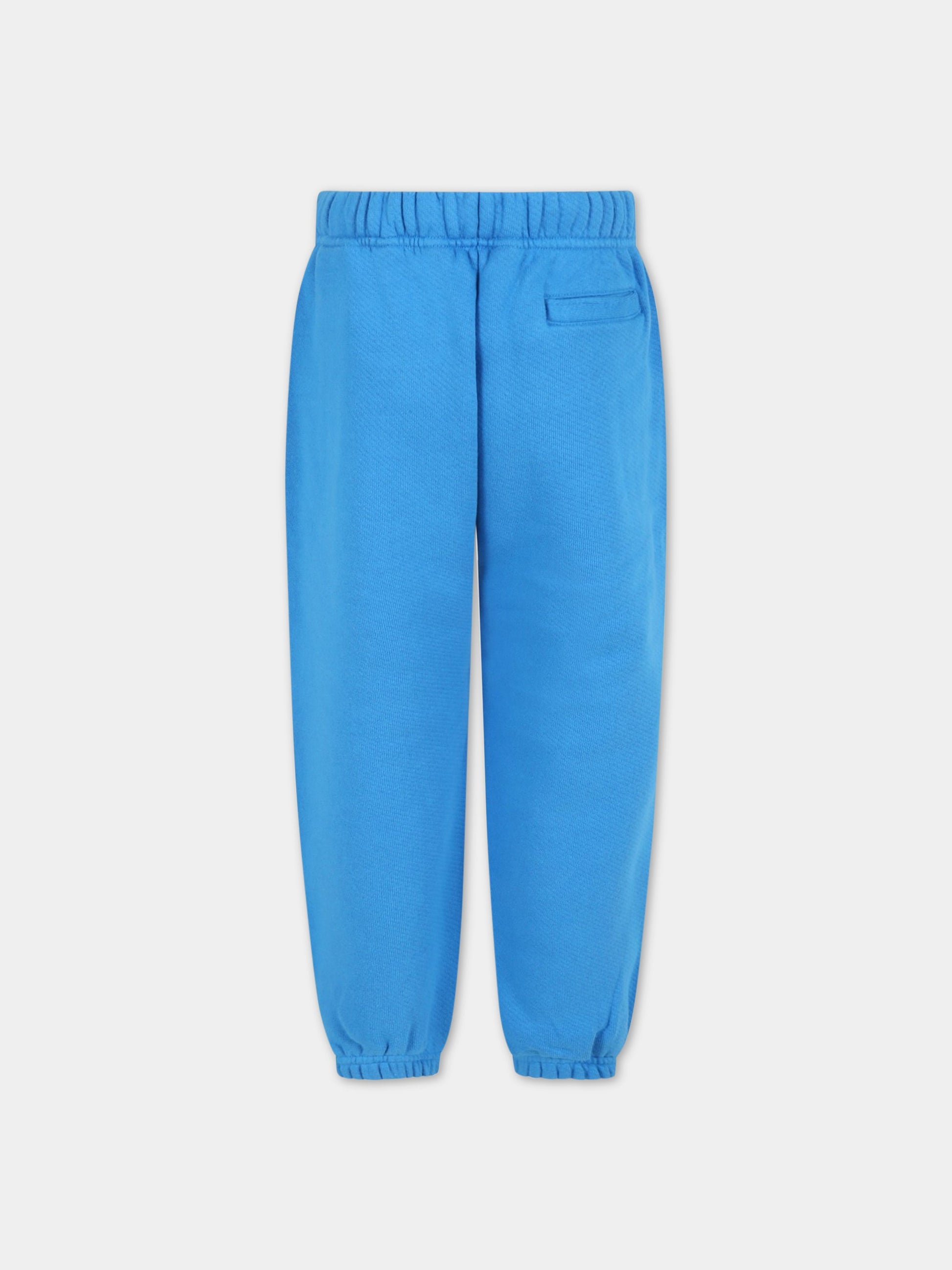 Pantalone celeste per bambini con logo,Palm Angels,PBCH002F22FLE0014001
