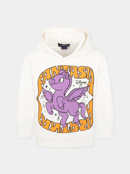Felpa bianca per bambina con Pegaso,Stella Mccartney Kids,8R4C90 Z0444 101