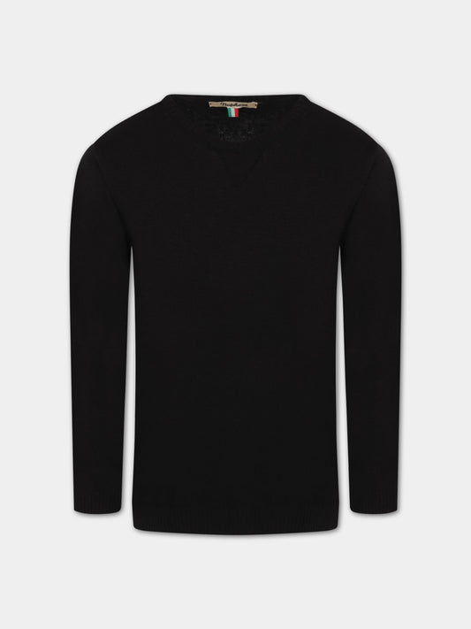 Maglione nero per bambini,Nupkeet,NK 366 LUCIO 999