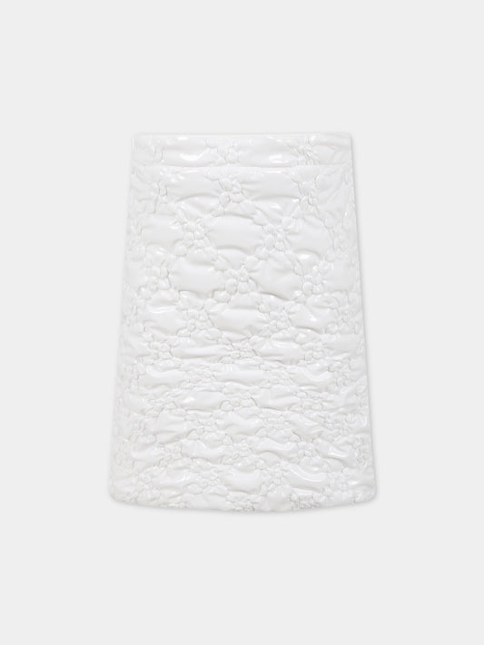 Gonna bianca per bambina con ricami,Caroline Bosmans,3004-07-10 MAT SHINY WHITE