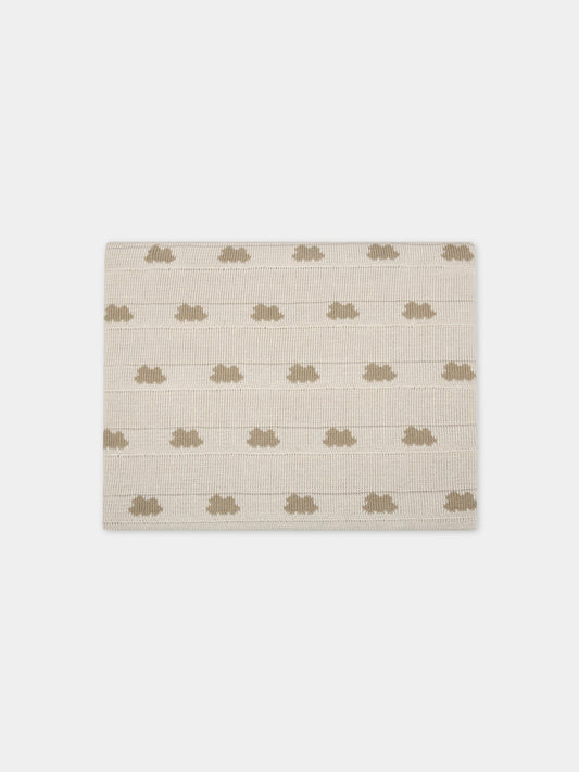 Coperta beige per neonati con nuvole,Scaldacuore X Coccolebimbi,NU16 ANAIS/LUTA