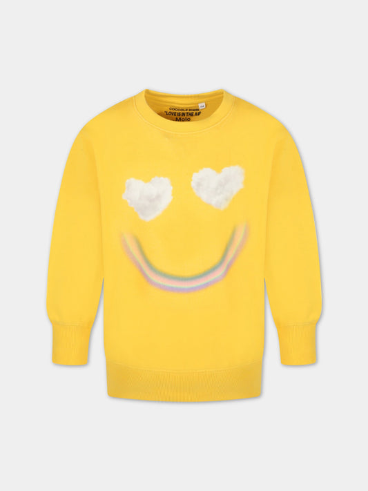 Felpa gialla per bambini con smile,Rainbow Clouds,MONTI 7904