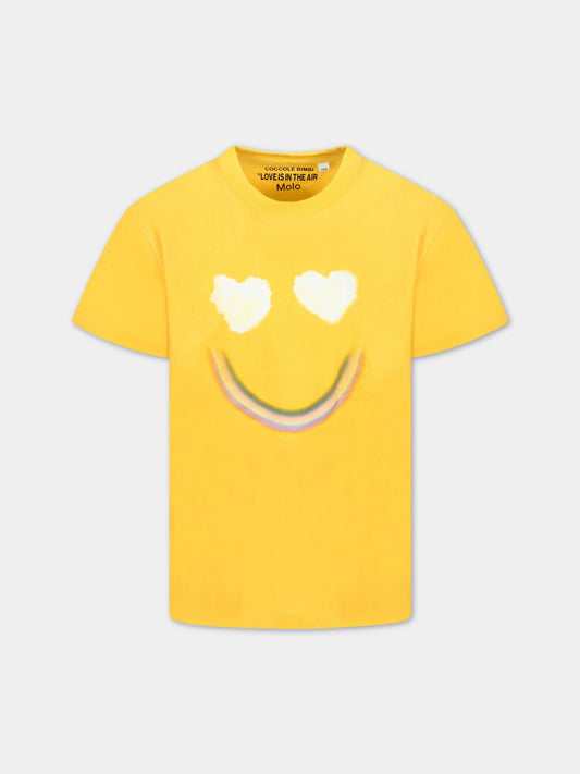 T-shirt gialla per bambini con smile,Rainbow Clouds,ROXO 7904