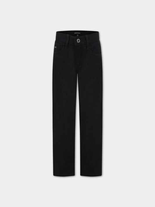Jeans neri per bambino con logo,Armani Junior,3R4J75 4N7EZ 0920