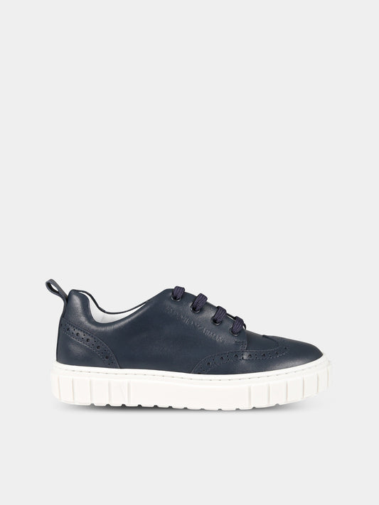 Stringate blu per bambino con logo,Armani Junior,XYX029 XOI72 00285