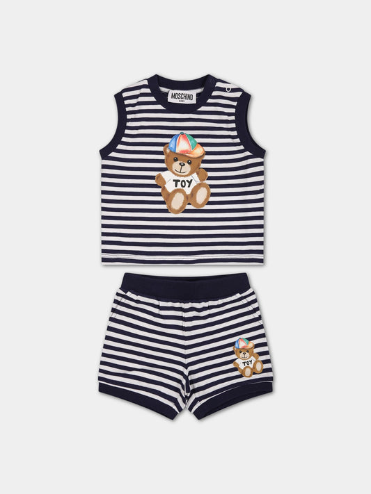 Completo multicolor per neonato con Teddy Bear,Moschino Kids,MUG00U LBE05 83120