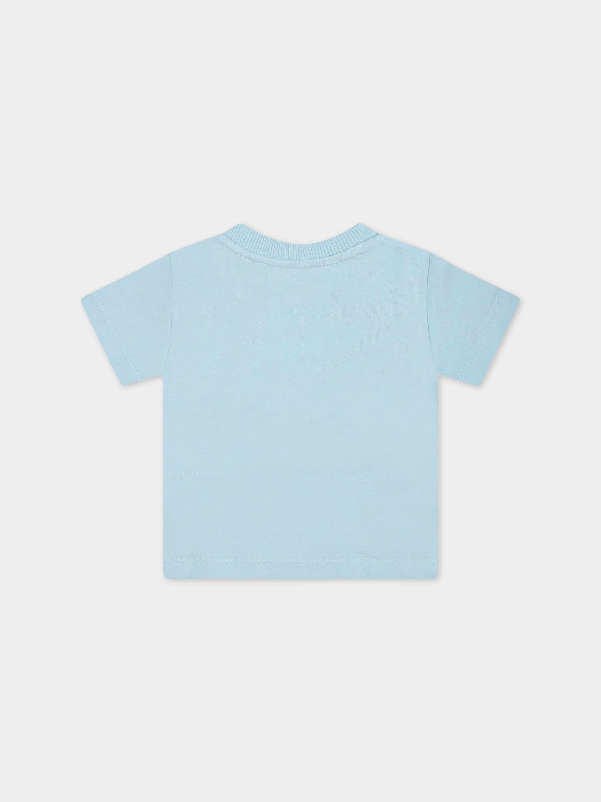 T-shirt celeste per neonato con Teddy Bear,Moschino Kids,MUM03K LAA24 40304