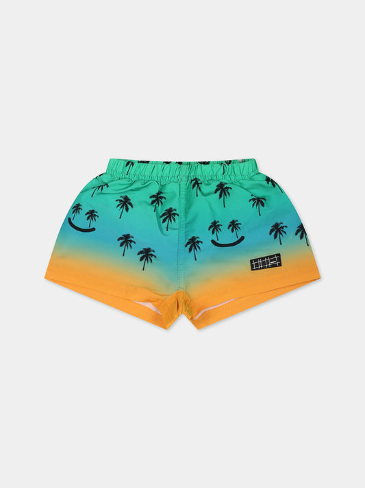 Boxer-mare verde per neonato con palme e logo,Molo,8S23P401 7913
