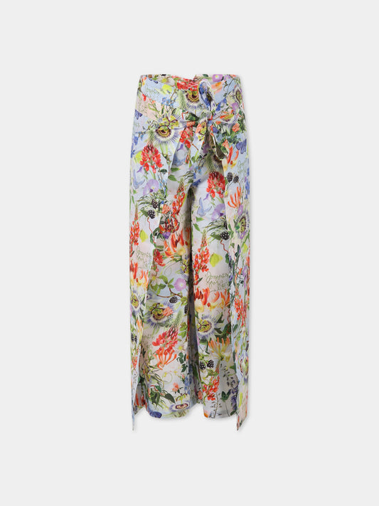 Pantaloni multicolor per bambina con stampa fiori e farfalla,Molo,2S23I101 6682