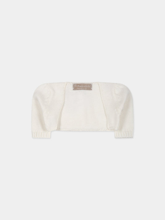 Cardigan bianco per neonata,La Stupenderia,SJSS72102