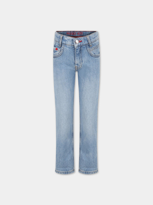 Jeans celesti per bambino con logo,Hugo,G24118 Z74