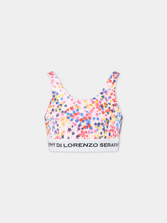 Top multicolor per bambina con stampa floreale,Philosophy,PJTS123 JV37 D012
