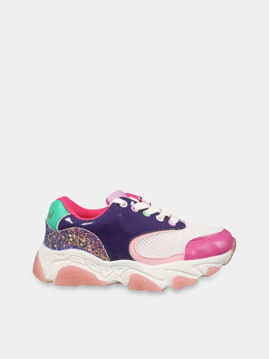 Sneakers mulricolor per bambina con logo,Billieblush,U19360 Z41