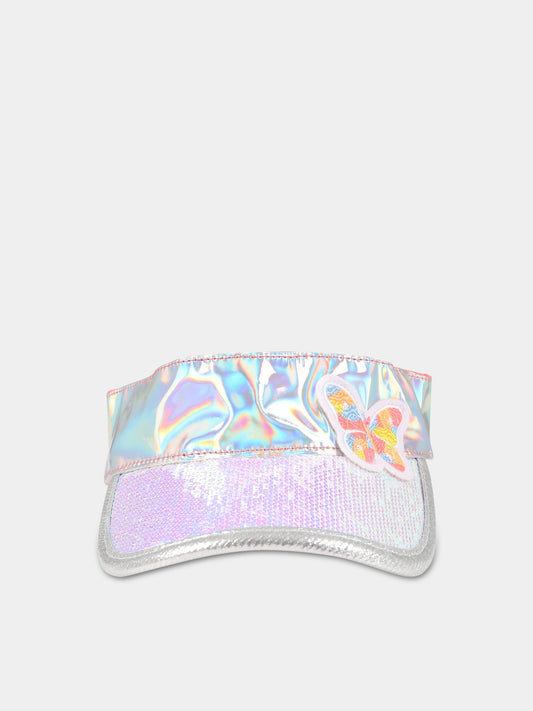 Visiera argentata per bambina con farfalla,Billieblush,U11137 111