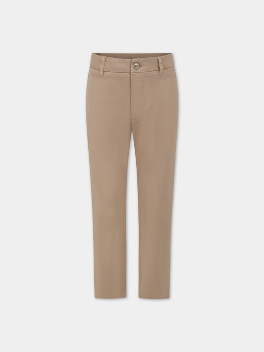 Pantaloni beige per bambino con logo,Dondup Kids,DMPA251 CE234 6006