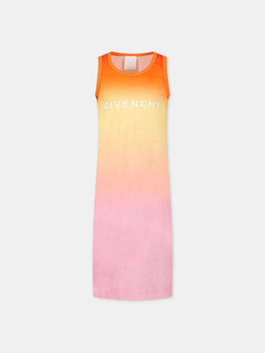 Vestito multicolor per bambina con logo e motivo 4G,Givenchy Kids,H12290 Z40