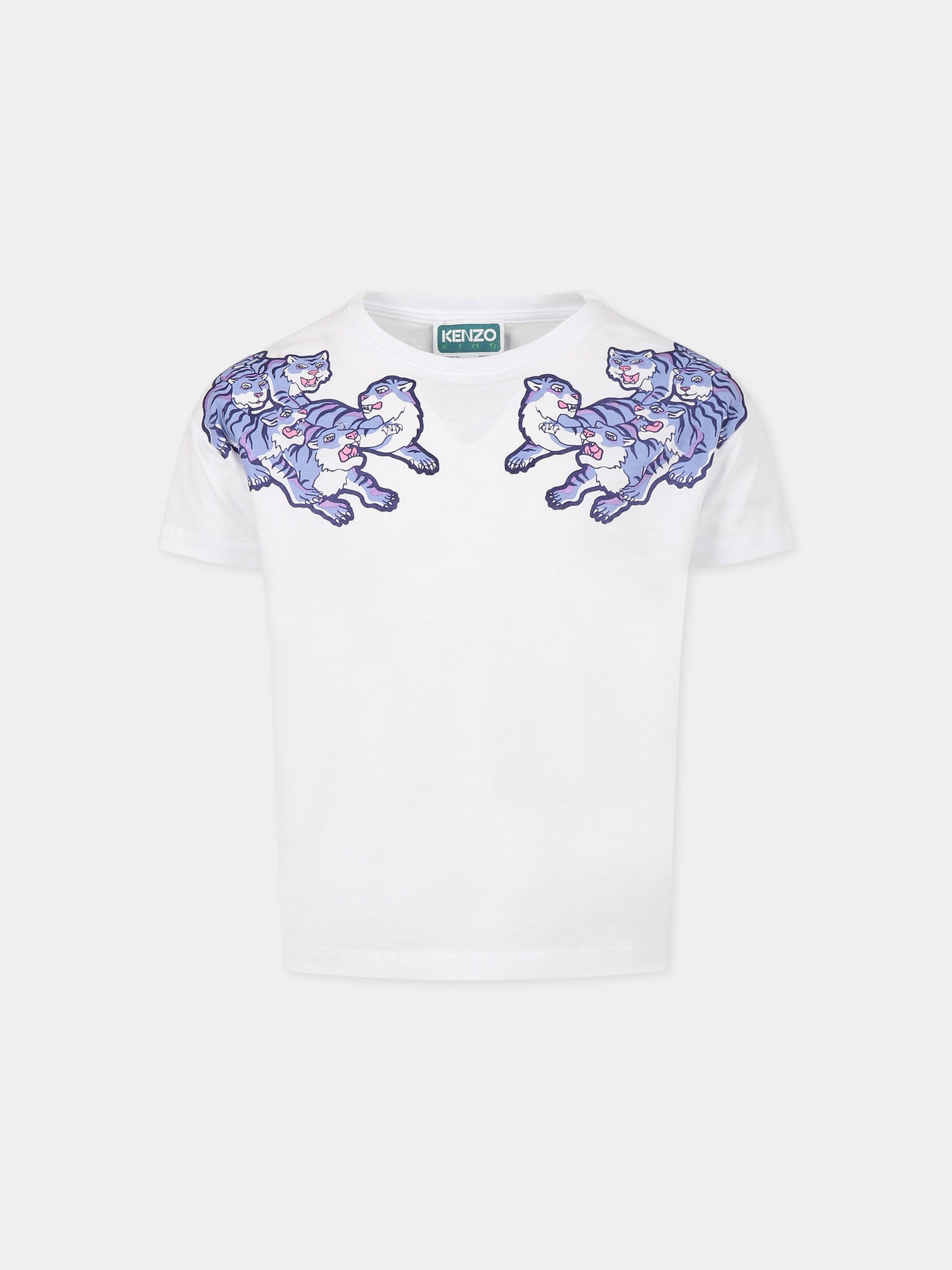 Completo multicolor per bambina con stampa tigre e logo,Kenzo Kids,K18003 78G