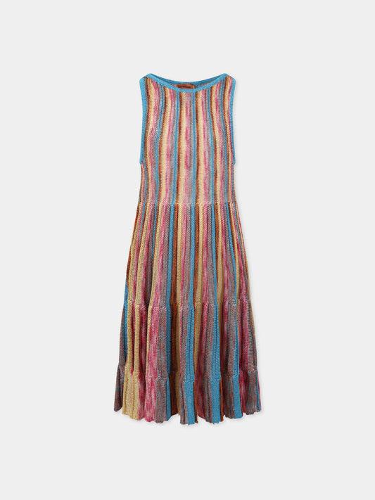 Vestito multicolor per bambina con logo,Missoni,MS1B92 X0097 999