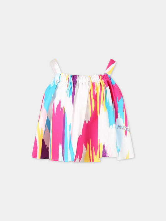 Top multicolor per bambina con logo,Missoni,MS5A42 P0289 999