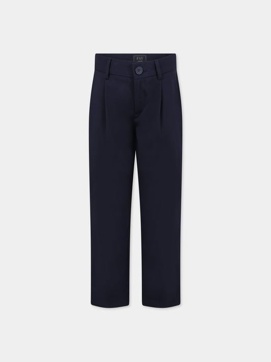 Pantaloni blu per bambino con logo,Fay Kids,FS6Q10 I0142 621