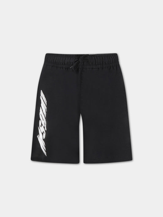 Boxer mare nero per bambino con logo bianco,Msgm Kids,MS029495 110
