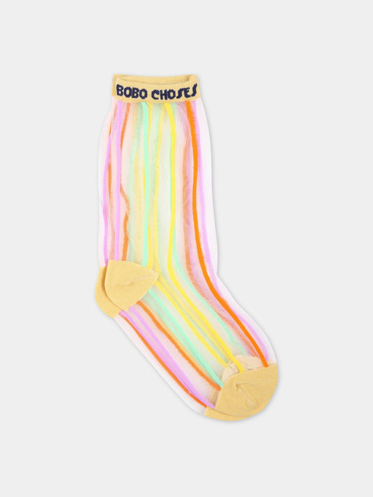 Calze multicolor per bambina con logo,Bobo Choses,123AI018