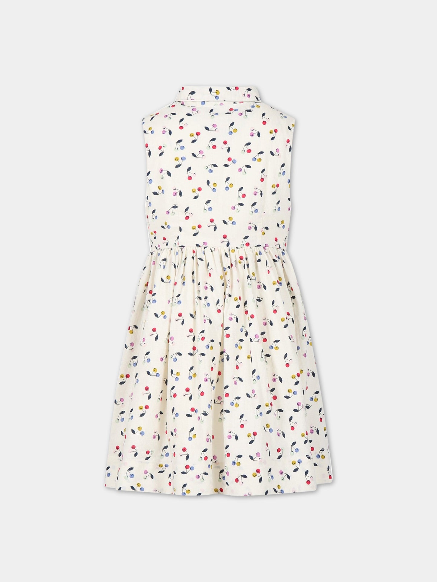 Vestito avorio per bambina con ciliegie,Bonpoint,S03GDRW00005 680