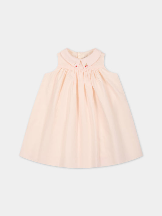 Vestito rosa per neonata con ciliegie,Bonpoint,S03XDRW00002 020