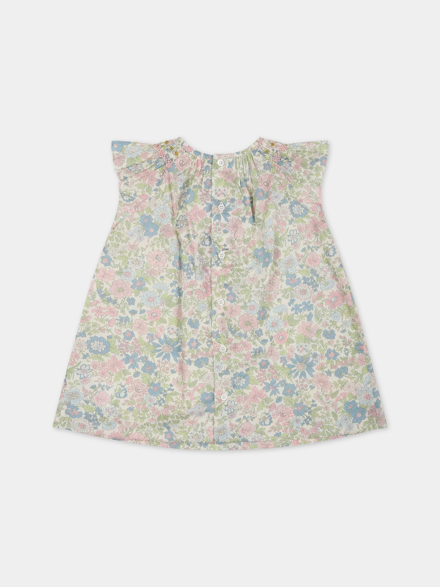 Vestito multicolor per neonata con stampa fiori,Bonpoint,S03XDRW00106 520